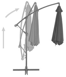 Konzolový slunečník Funkin s hliníkovou tyčí - černý | 300 cm