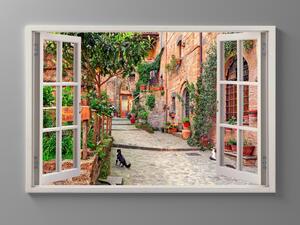 Liox Obraz okno do italské uličky Rozměr: 40 x 25 cm