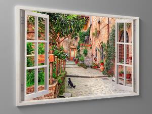 Liox Obraz okno do italské uličky Rozměr: 60 x 40 cm