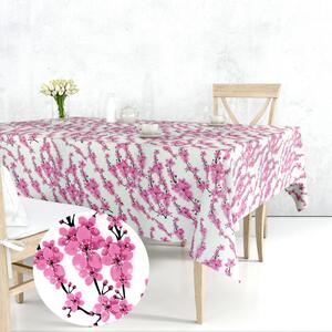 Ervi bavlněný ubrus na stůl obdélníkový - květy sakury