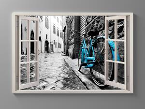 Liox Obraz retro modré kolo Rozměr: 40 x 25 cm