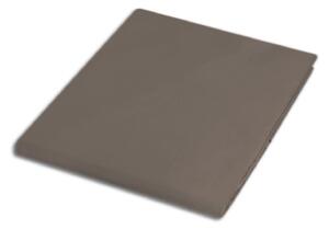 SATÉNOVÉ PROSTĚRADLO BEZ GUMY 200X220 CM TMAVĚHNĚDÁ