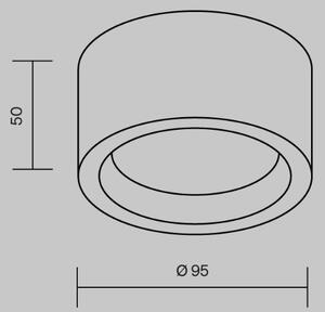 Maytoni Designové stropní svítidlo BASIC TEXTURE, ø 95 mm, GX53 Barva: Černá