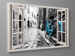Liox Obraz retro modré kolo Rozměr: 40 x 25 cm