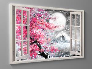 Liox Obraz okno malba sakury Japonsko Rozměr: 40 x 25 cm