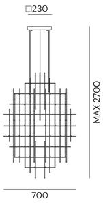 Il Fanale 283.03.NN Armanda, industriální svítidlo z černé armatury, 8x25W G9, výška 101cm