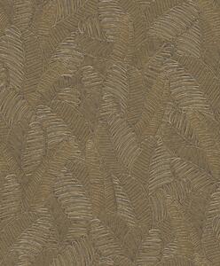 Šedo-okrová vliesová tapeta s listy, SPI102, Spirit of Nature, Khroma by Masureel