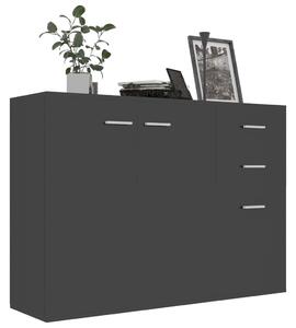 Příborník Slack - dřevotříska - černý s vysokým leskem | 105x30x75 cm
