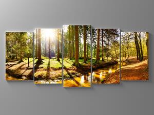 Liox Obraz řeka v lese Rozměr: 100 x 45 cm
