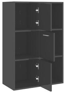 Úložná skříňka Shelby - dřevotříska - černá vysoký lesk | 60x29,5x90 cm