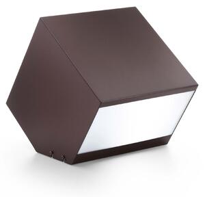 Il Fanale Inbox, geometrické venkovní svítidlo, 20W LED 3000K, hnědá, výška 34,5cm, IP66