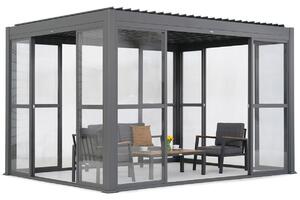 Lagos 3x3 volně stojící terasová pergola s dveřmi ze 4 stran Garden Point antracitová