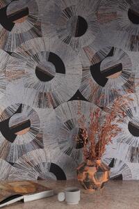 Stříbrná geometrická vliesová tapeta na zeď, SPI601, Spirit of Nature, Khroma by Masureel