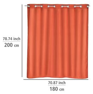 Oranžový sprchový závěs Wenko Comfort, 180 x 200 cm