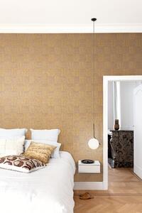 Hnědo-zlatá geometrická vliesová tapeta na zeď, SPI401, Spirit of Nature, Khroma by Masureel