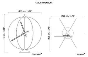 Mclocks Designové stolní hodiny AT317 Atom 35cm
