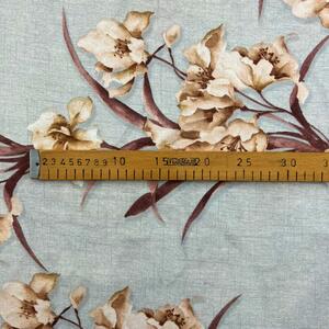 Ervi bavlna š.240cm - hnědé květy na šedém - 117374-6, metráž -