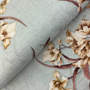 Ervi bavlna š.240cm - hnědé květy na šedém - 117374-6, metráž -