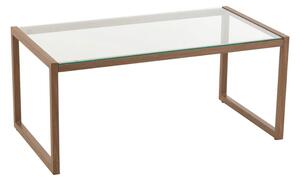 Konferenční stolek NATURELE se skleněnou deskou 90x50 cm, tmavě hnědý