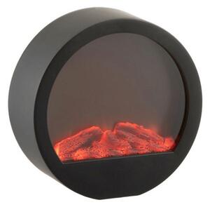 LED dekorace kulatý krb COZY WARM 35x34,5 cm, černý