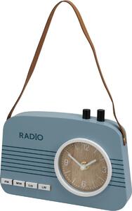 Stolni hodiny Old radio modrá, 21,5 x 3,5 x 15,5 cm