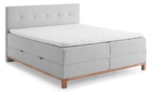Světle šedá boxspring postel s úložným prostorem 160x200 cm Catania - Meise Möbel