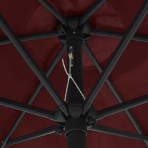 Slunečník Saxa s LED světly - hliníková tyč - vínová | 270 cm