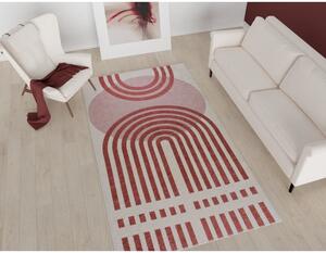 Červeno-bílý pratelný koberec 50x80 cm – Vitaus