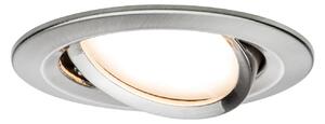 Paulmann 93447 LED Coin Nova round, set kulatých bodovek v úpravě broušená ocel, 3x6,5W LED 2700K, prům.8,4cm