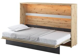 Sklápěcí postel Concept Junior - horizontální, Osvětlení: osvětlení LED, Barva: dub artisan / dub artisan + ocel + silk flou Mirjan24 5903211256844