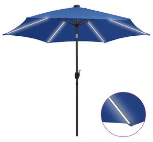 Slunečník Saxa s LED světly - hliníková tyč - azurově modrý | 300 cm