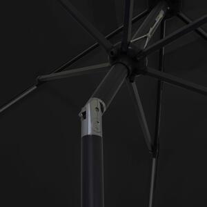 Slunečník Saxa s LED světly a hliníkovou tyčí - černý | 300 cm