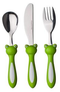 Banquet 3dílná sada dětských příborů Frog, zelená