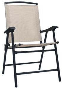 Skládací zahradní židle Melburn - 2 ks - textilen | krémové