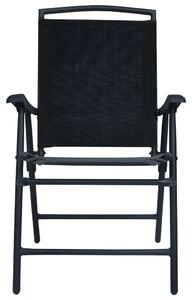 Skládací zahradní židle Melburn - 2 ks - textilen | černé