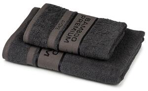 Sada Bamboo Premium osuška a ručník tmavě šedá, 70 x 140 cm, 50 x 100 cm