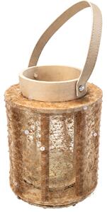 Lucerna s flitry NATUR GLAM 26 cm, přírodní