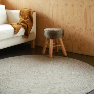 Šedý ručně vyrobený koberec ze směsi vlny a bavlny Nattiot Neethu, ø 140 cm