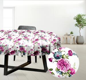 Ervi bavlněný ubrus na stůl oválný - Fialové květy