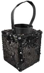 Lucerna s flitry LOFTY GLAM 27 cm, černá