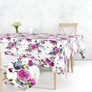 Ervi bavlněný ubrus na stůl čtvercový - Fialové květy