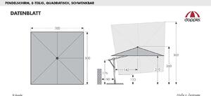 Slunečník Doppler PROFI EXPERT 300 x 300 cm (různé barvy) 847 greige