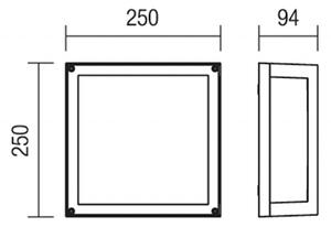 Redo 9892 Brick Glass venkovní antracitové nástěnné/stropní svítidlo 2xE27, rozměr 25x25cm IP54