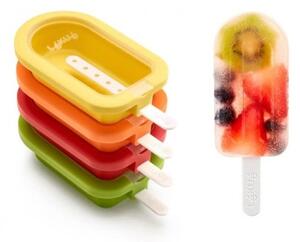 Sada 4 barevných silikonových forem na zmrzlinu Lékué