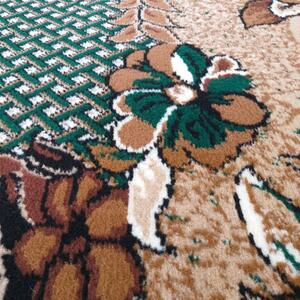 Makro Abra Kusový koberec BCF Alfa 01 Květy zelený Rozměr: 80x150 cm