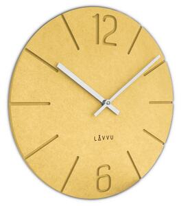 LAVVU Žluté design hodiny Natur vyrobené v Čechách ⌀34cm LCT5026 (LAVVU Žluté hodiny Natur vyrobené v Čechách ⌀34cm LCT5026)