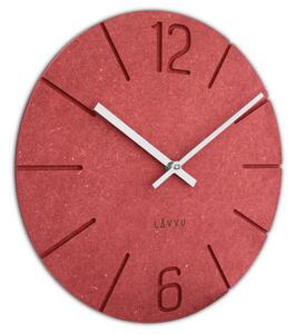 LAVVU Červené design hodiny Natur vyrobené v Čechách ⌀34cm LCT5023 (LAVVU Červené hodiny Natur vyrobené v Čechách ⌀34cm LCT5023)