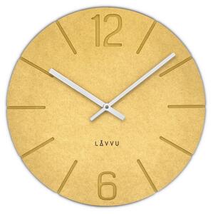 LAVVU Žluté design hodiny Natur vyrobené v Čechách ⌀34cm LCT5026 (LAVVU Žluté hodiny Natur vyrobené v Čechách ⌀34cm LCT5026)