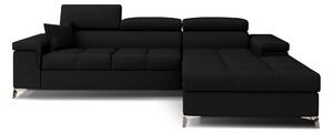Moderní rohová sedačka Relina, černá Roh: Orientace rohu Pravý roh