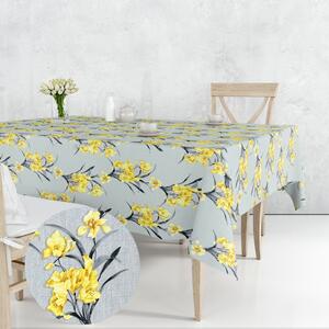 Ervi bavlněný ubrus na stůl čtvercový - žluté kosatce